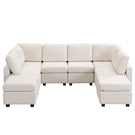 Sectional Sofa Couch Sofa Bed U-Shaped Sofa With Two Movable Ottoman And Three USB Ports For Living Room - Furniture Home Direct