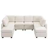 Sectional Sofa Couch Sofa Bed U-Shaped Sofa With Two Movable Ottoman And Three USB Ports For Living Room - Furniture Home Direct