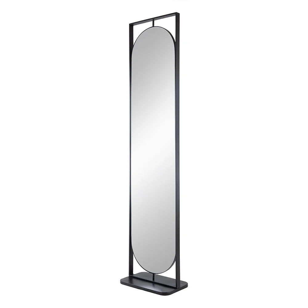 Full Length Standing Mirror, 360° Swivel Floor Mirror For Bedroom - Black - Furniture Home Direct