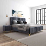 Bethany - Queen Upholstered Platform Bed - Gray - Furniture Home Direct