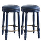 360° Swivel Wooden Barstools With Upholstered Seat, Counter Height (Set of 2) - Furniture Home Direct
