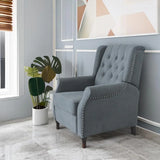New Design Classic Waterproof Fabric Living Room Pull Button Sofa, High Back Manual Recliner Chair Cinema Home Theatre Cozy Recliner Sofa - Dark Gray - Furniture Home Direct