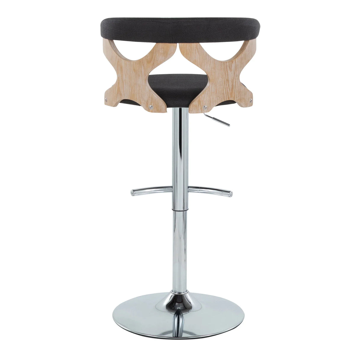 Gardenia - Contemporary Adjustable Barstool With Swivel / Rounded T Footrest (Set of 2) - Furniture Home Direct