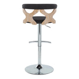 Gardenia - Contemporary Adjustable Barstool With Swivel / Rounded T Footrest (Set of 2) - Furniture Home Direct