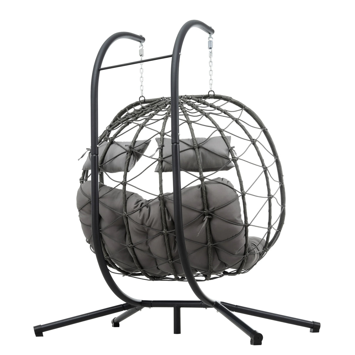 2 Persons Egg Chair with Stand - Gray - Furniture Home Direct