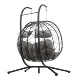 2 Persons Egg Chair with Stand - Gray - Furniture Home Direct