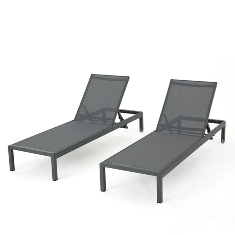 Chaise Lounge Set Of 2 - Gray - Furniture Home Direct