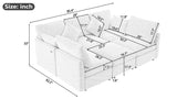 Sectional Sofa, Modular With USB Ports And Ottoman, Grey - Furniture Home Direct
