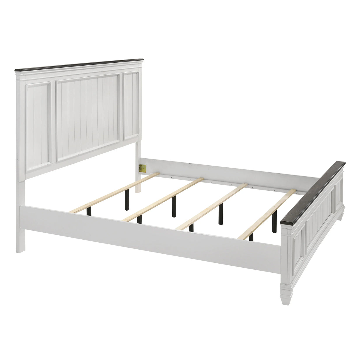 King Bed Set with Nightstands Shiplap Antique White Gray - Furniture Home Direct