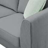Sectional Sofa Modern Fabric Modular With Ottoman Grey - Furniture Home Direct