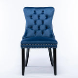 Nikki - Modern, High-End Tufted Solid Wood Contemporary Velvet Upholstered Dining Chair With Wood Legs Nailhead Trim (Set of 2) - Furniture Home Direct