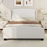 High Headboard Wingback Linen Upholstered Bed - Furniture Home Direct