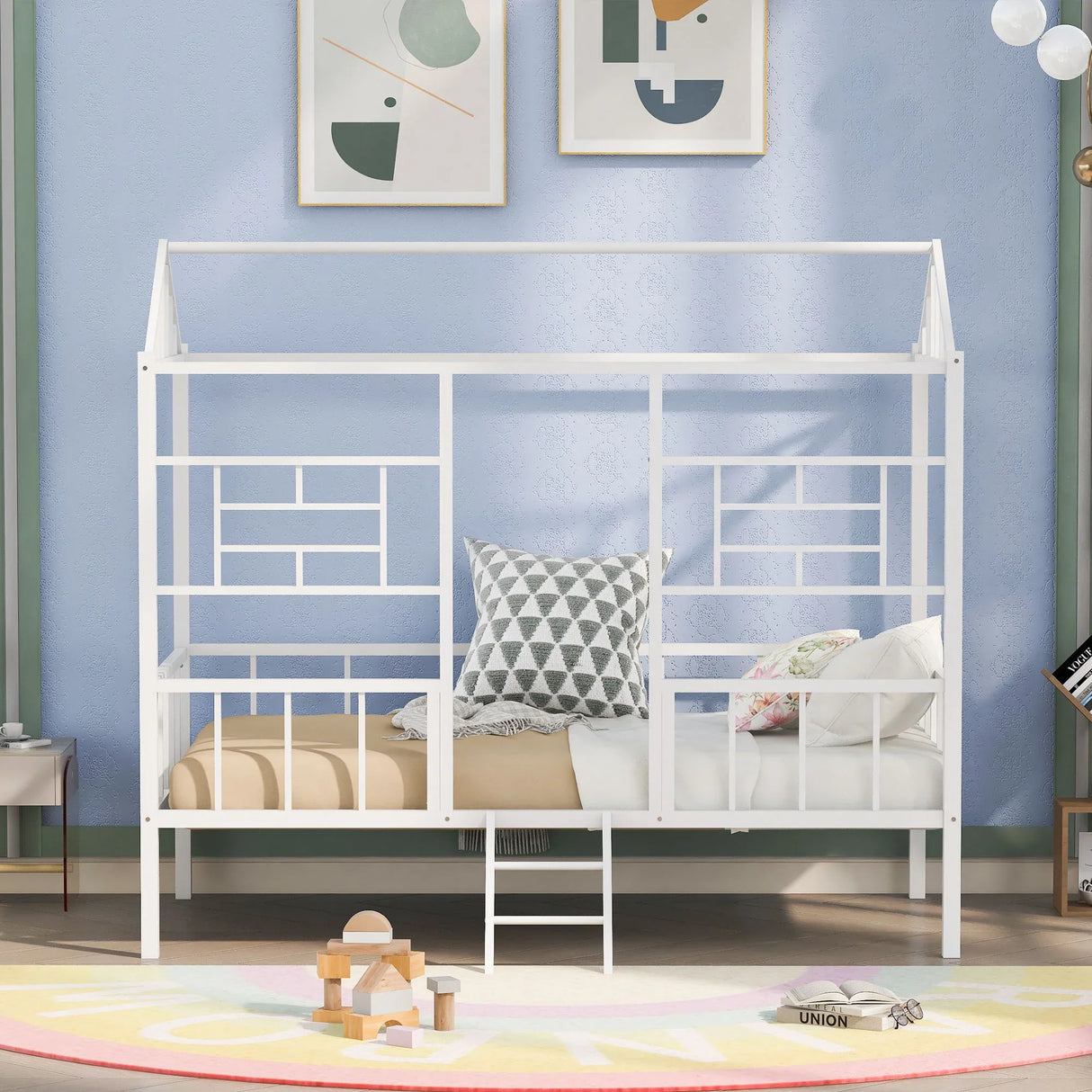 House Bed Frame With Slatted Support, No Box Spring Needed - Furniture Home Direct