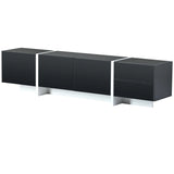 TV Stand High Gloss Console 74 Inch Length Modern Black - Furniture Home Direct