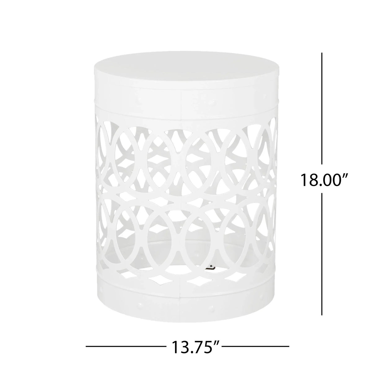 Outdoor Metal Large End Table, Modern Design