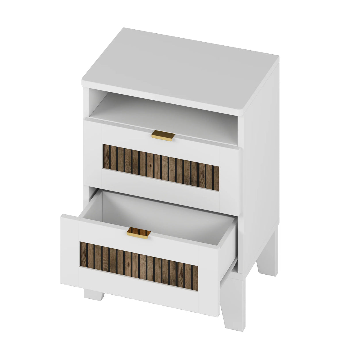 Bedroom Set Full Size Bed Dresser Nightstands Wood White - Furniture Home Direct