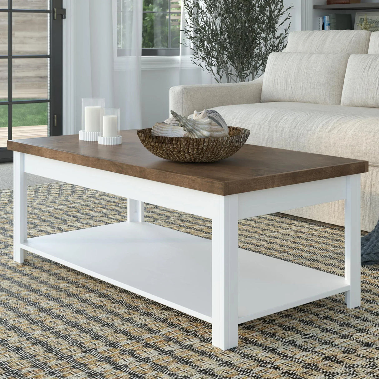 Hampton - Hampton - Coffee Table - Jasmine Whitewash / Barnwood - Furniture Home Direct