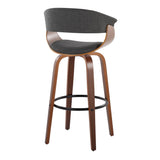 Vintage Mod - Mid Century Modern Fixed Height Barstool With Swivel & Round Footrest (Set of 2) - Furniture Home Direct