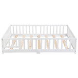 Solid Wood Floor Bed With Door And Fence For Children - Furniture Home Direct