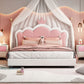 Upholstered Princess Platform Bed With Crown Headboard - Furniture Home Direct