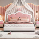 Upholstered Princess Platform Bed With Crown Headboard - Furniture Home Direct