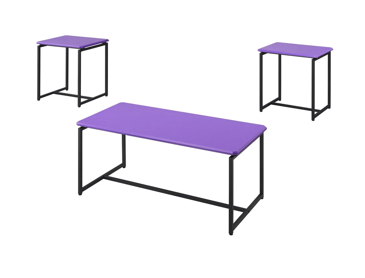 GT - 3 Piece Carbon Fiber Wrap Coffee Table And End Table (Set of 3) - Furniture Home Direct