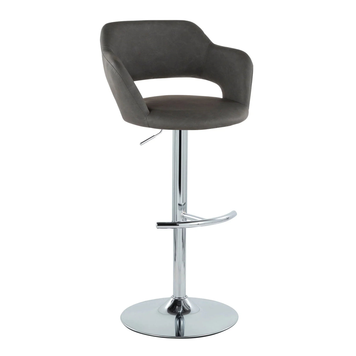 Margarite - Contemporary Ajustable Barstool With Swivel With Rounded T Footrest (Set of 2) - Furniture Home Direct