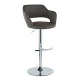Margarite - Contemporary Ajustable Barstool With Swivel With Rounded T Footrest (Set of 2) - Furniture Home Direct