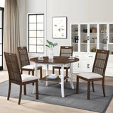 2 Pieces Set Dining Side Chair Rustic Modern Farmhouse Design Retro Design Easy To Assembly - Antique Dark Oak - Furniture Home Direct