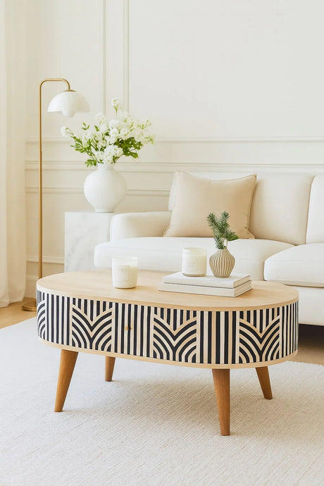 Inlay - Edessa Bone Table - Furniture Home Direct