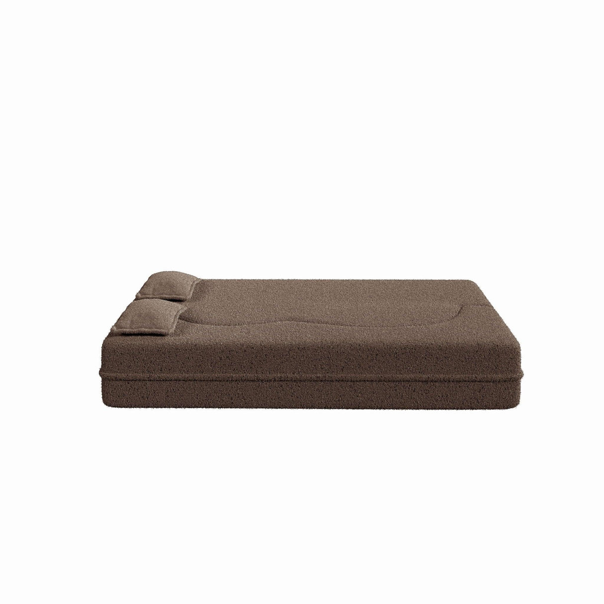 Modern Floor Sofa, With 2 Pillows, Convertible Teddy Fabric Foam Filled Bed - Furniture Home Direct