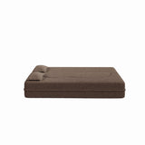 Modern Floor Sofa, With 2 Pillows, Convertible Teddy Fabric Foam Filled Bed - Furniture Home Direct