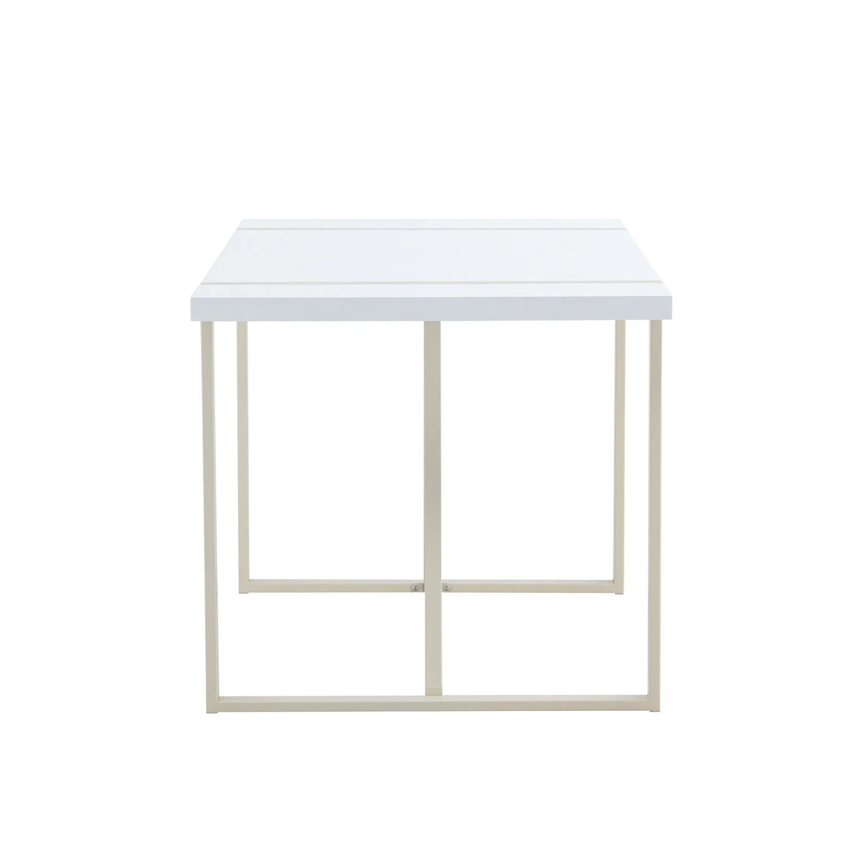Dining Table Industrial Rectangular MDF Metal Frame White - Furniture Home Direct