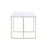 Dining Table Industrial Rectangular MDF Metal Frame White - Furniture Home Direct