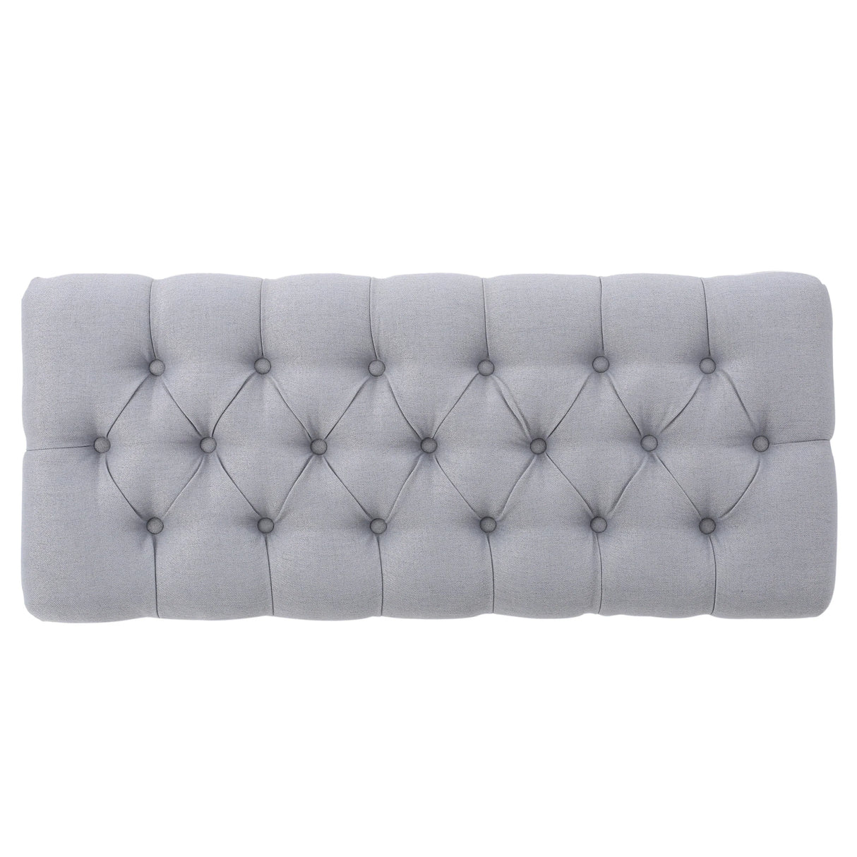 Bench Tufted Cushion with Arched Black Legs Light Grey - Furniture Home Direct
