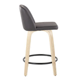 Toriano - Contemporary, Fixed Height Counter Stool With Swivel And Round Footrest (Set of 2) - Furniture Home Direct