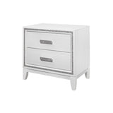 Almera - Glitter Nightstand - White - Furniture Home Direct