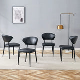 Minimalist Ergonomic Dining Chair With Curved Backres (Set of 4) - Furniture Home Direct