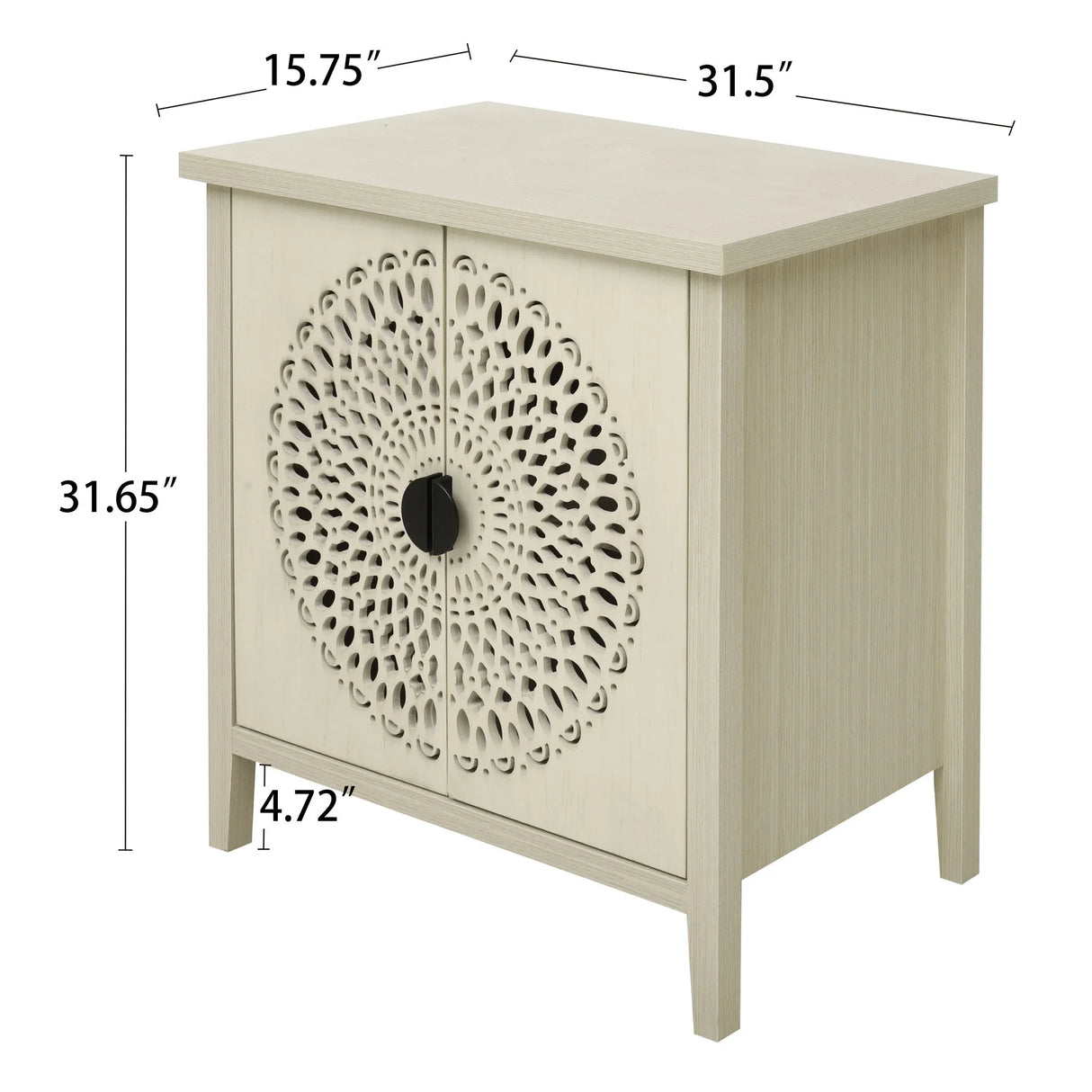Hollow Carved 2 Door Accent Cabinet Sideboard Buffet Storage Cabinet With Adjustable Shelf For Entryway Living Room Bedroom - Natural - Furniture Home Direct