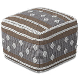 Mapleton - Outdoor / Indoor Pouf - Beige Gray / White - Furniture Home Direct