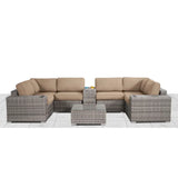 Modern Patio Rattan Sectional Set With Cushions - Furniture Home Direct