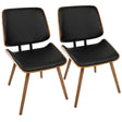 Lombardi - Mid-Century Modern Dining / Chair (Set of 2) - Walnut / Black - Furniture Home Direct