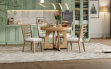 Dining Set Round Wood Table With Ladder Back Chairs Natural - Furniture Home Direct