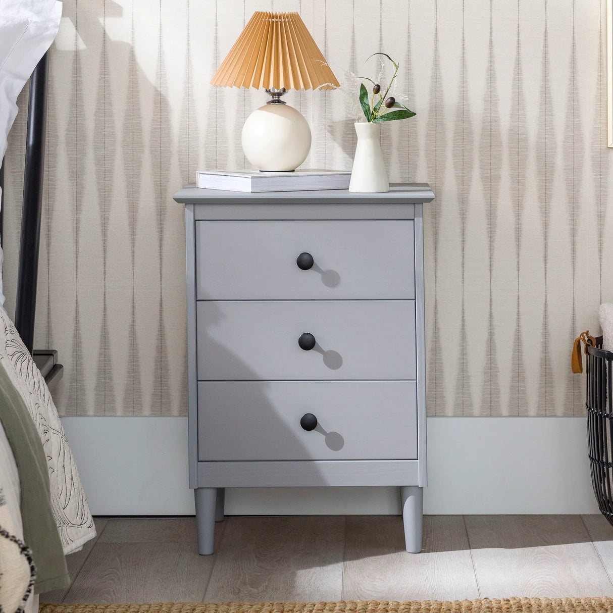 Classic 3 Drawer Solid Wood Nightstand - Furniture Home Direct