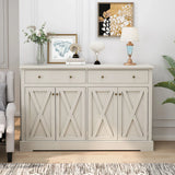 Vintage Sideboard With 2 Drawers And Four Doors For Living Room - Furniture Home Direct