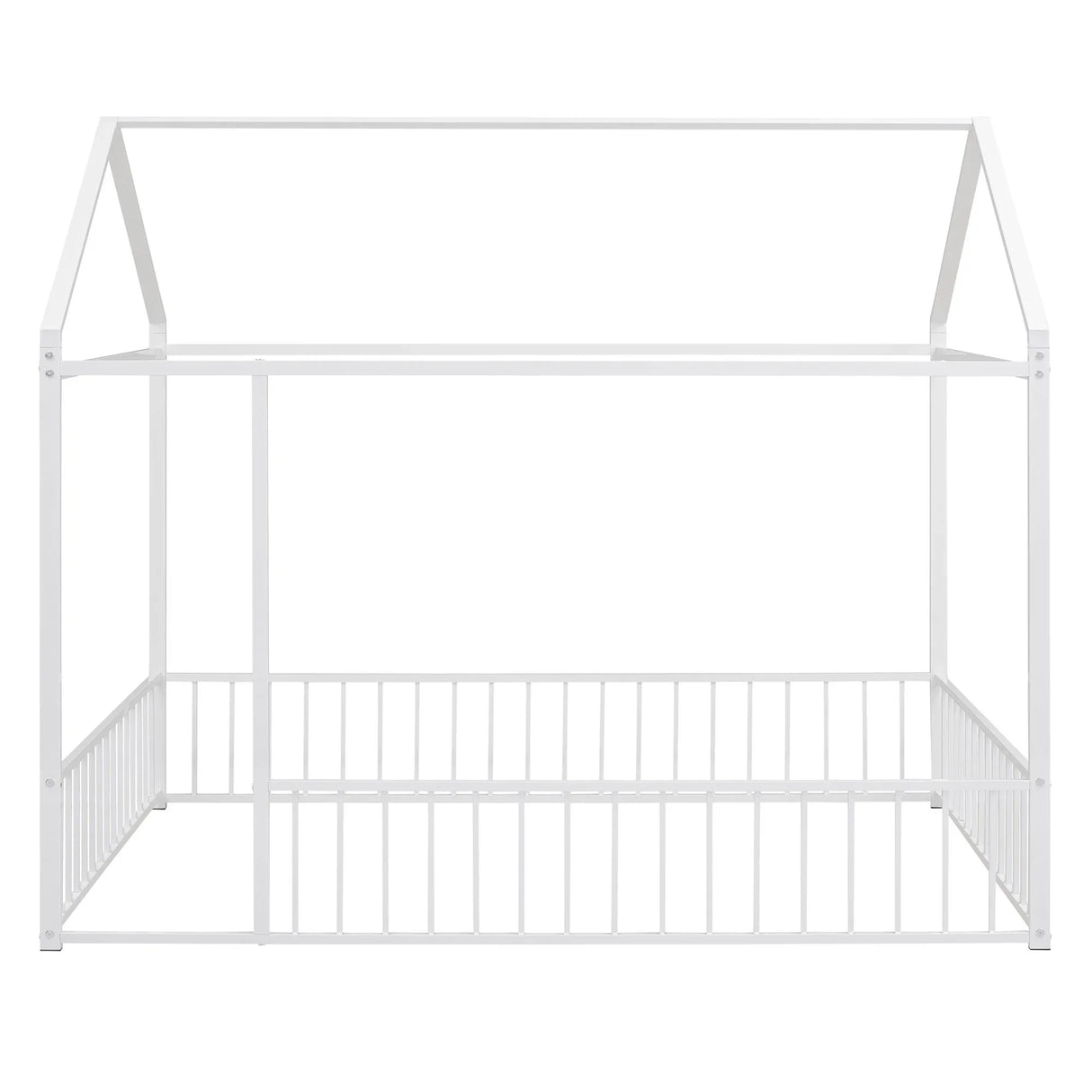 Metal Bed House Bed Frame With Fence - Furniture Home Direct