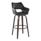 Mustang - Contemporary Fixed Height Barstool With Swivel With Round Footrest (Set of 2) - Furniture Home Direct