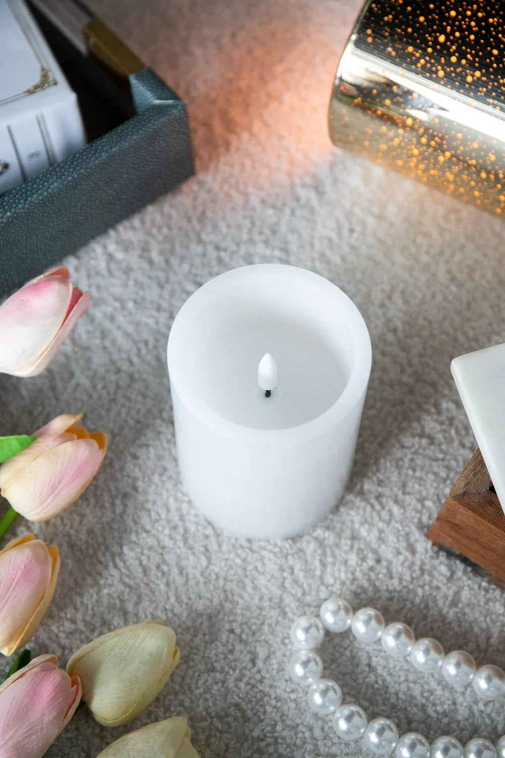 LED Candles With Remote Timer (Set of 3) - White - Furniture Home Direct