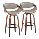 Symphony - Mid Century Modern Fixed Height Barstool With Swivel With Round Footrest (Set of 2) - Furniture Home Direct