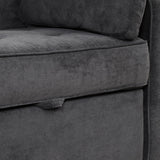 66.5" Upholstered Loveseat With Pull Out Bed, Two Throw Pillows, Dual USB Charging Port and Adjustable Backrest - Black - Furniture Home Direct